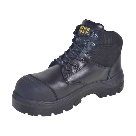 Wide Load Safety Boots (6") Black, Lace Up