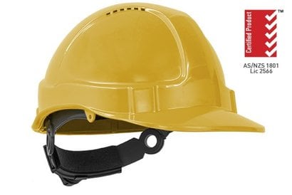 Hard Hat with Ratchet Harness