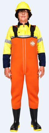 Orange Chest Wader with Bata Steel Toe Safety Boots 