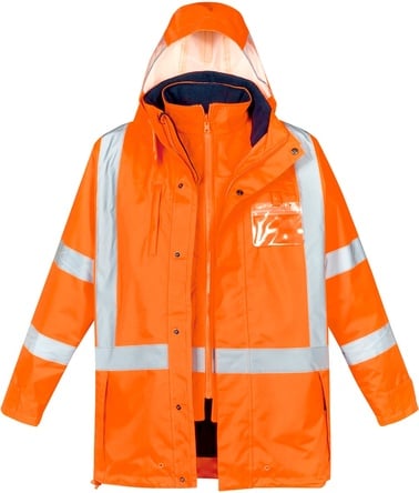 HI VIS X BACK 4 IN 1 WATERPROOF JACKET