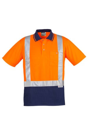  Hi Vis Spliced S/S Polo- Shoulder Taped