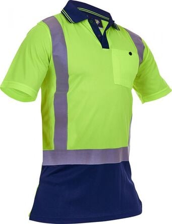 Hi-Vis D/N Microfibre Polo - Yellow/Navy