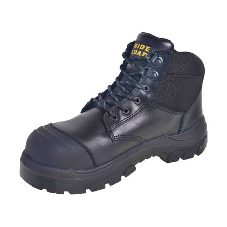 Wide Load Safety Boots (6") Black, Lace Up