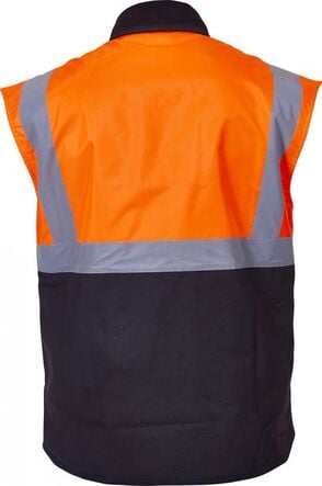 Caution Oilskin D/N Sleeveless Vest - Flouro Orange/Brown