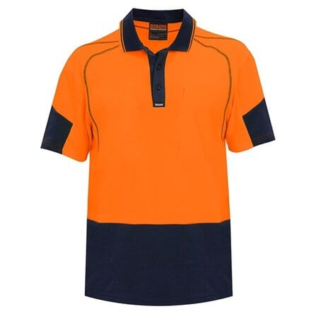 POLO DAY ONLY QUICK-DRY COTTON BACKED ORANGE/NAVY