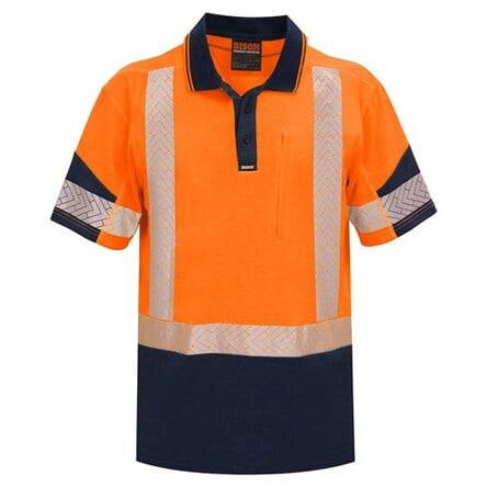 POLO DAY/NIGHT QUICK-DRY COTTON BACKED ORANGE/NAVY