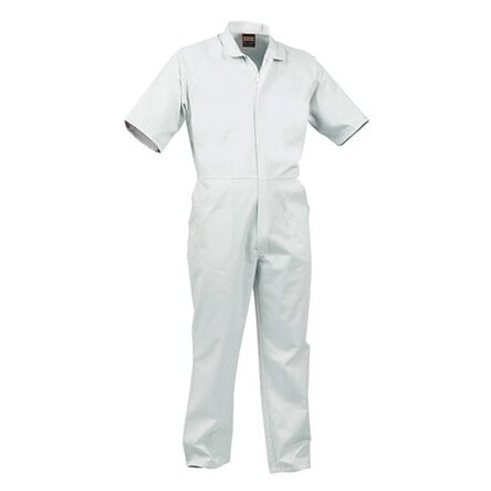 OVERALL WORKZONE POLYCOTTON FOOD INDUSTRY ZIP WHITE