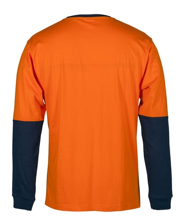 HI VIS L/S CREW NECK COTTON T-SHIRT