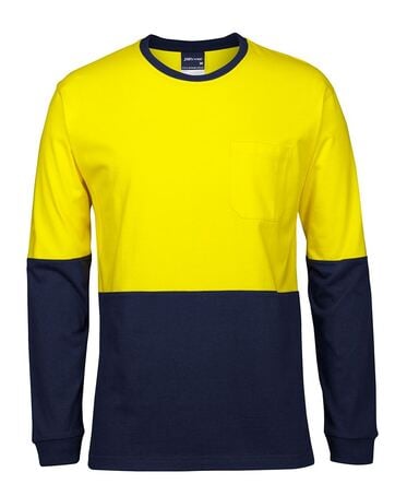 HI VIS L/S CREW NECK COTTON T-SHIRT