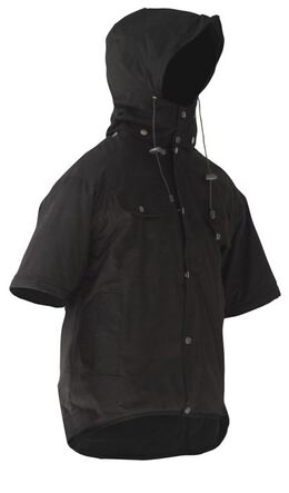 Hooded Oilskin Short Sleeve Vest