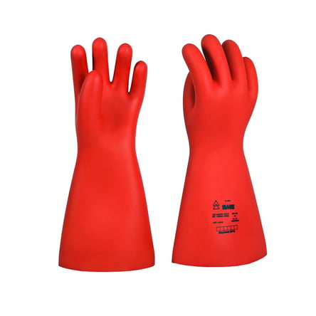 Insulated Glove Class 4 36kV Rolled Edge Red Raychem Kamfet