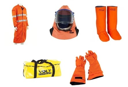 Volt® Arc flash Kit HRC4 43cal/cm2 Switching Coat – Lift Up Hood