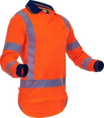 Hi-Vis TTMC-W23 Long Sleeve Microfibre Polo - King Size