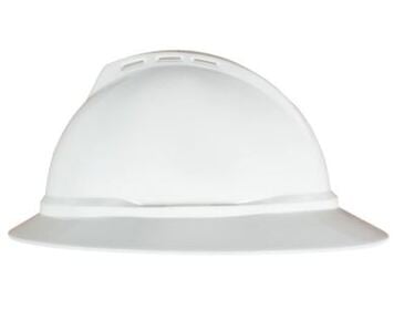 Full-Brim Hard Hat With 6-Point Fas-Trac III Ratchet Suspension