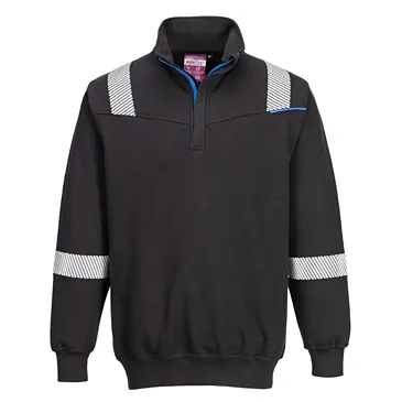 WX3 Modaflame Knit FR 1/4 Zip Sweatshirt Black-9.2CAL